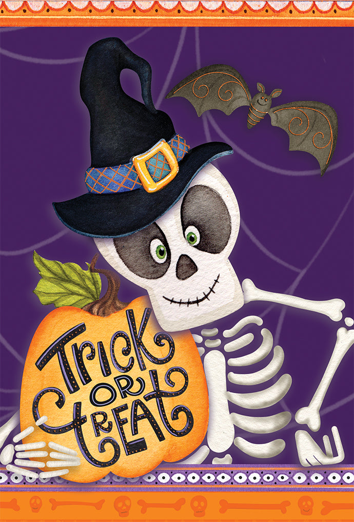 Trick Or Treat Skeleton Halloween Card